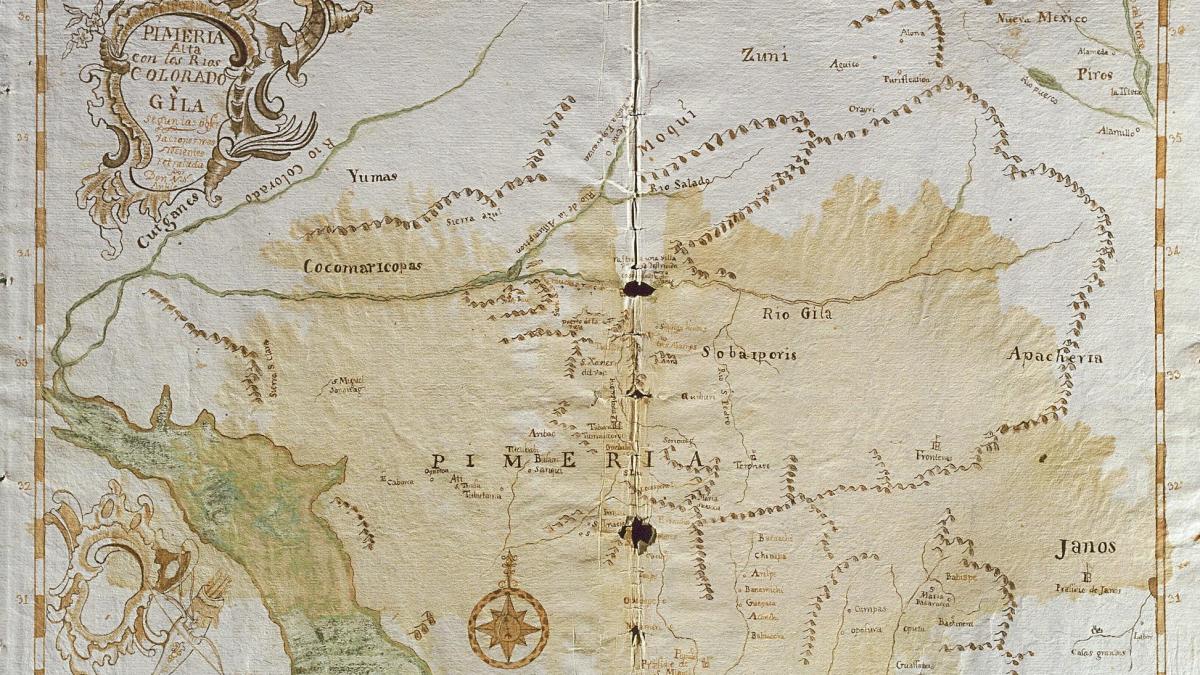 Old map of the Arizona-Sonora border. 