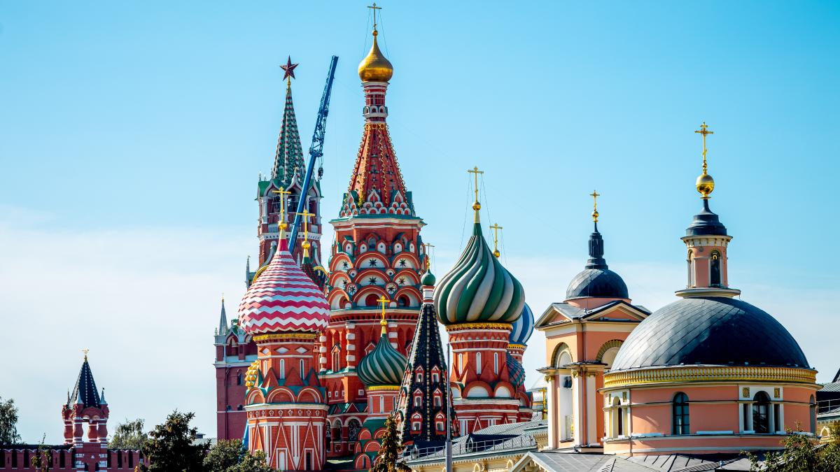 Colorful spires in Russia.