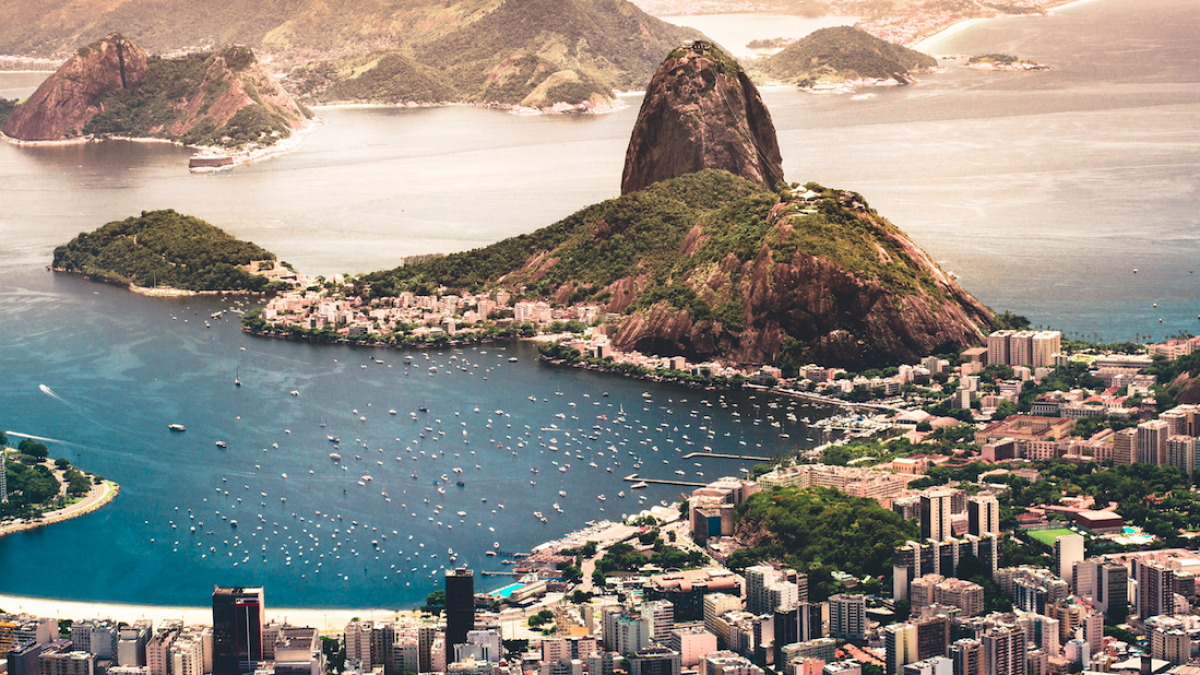 A landscape of Brazil, looking out to the oceam.