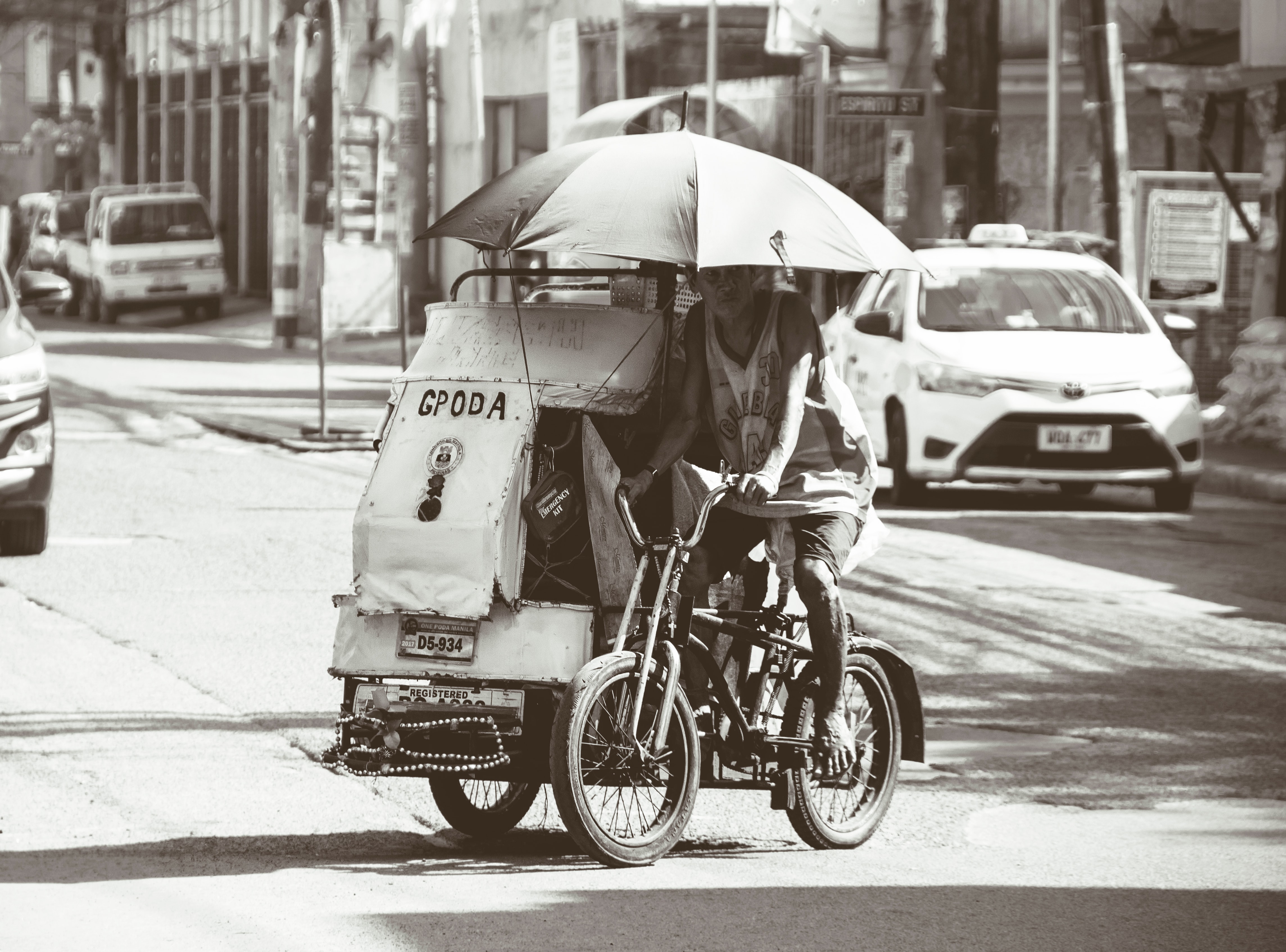 Bicycle in Phillipines carrying a heavy load. 