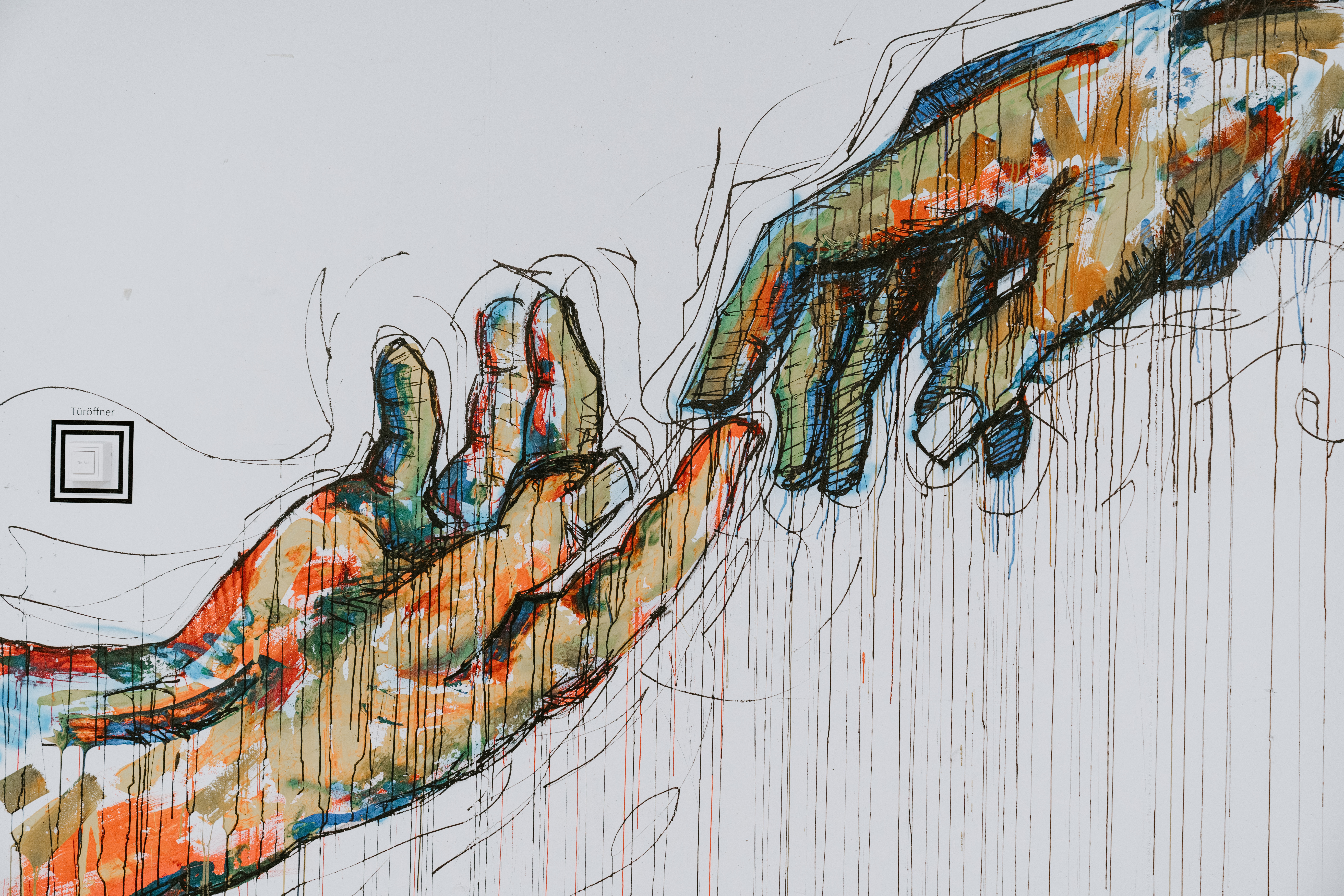 Two hands touching