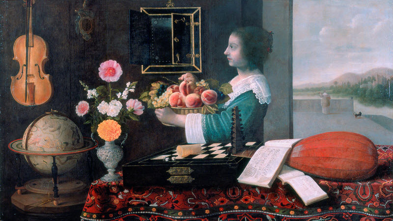 "The Five Senses" or "Summer," oil on canvas, by Sébastien Stoskopff, 1633.
