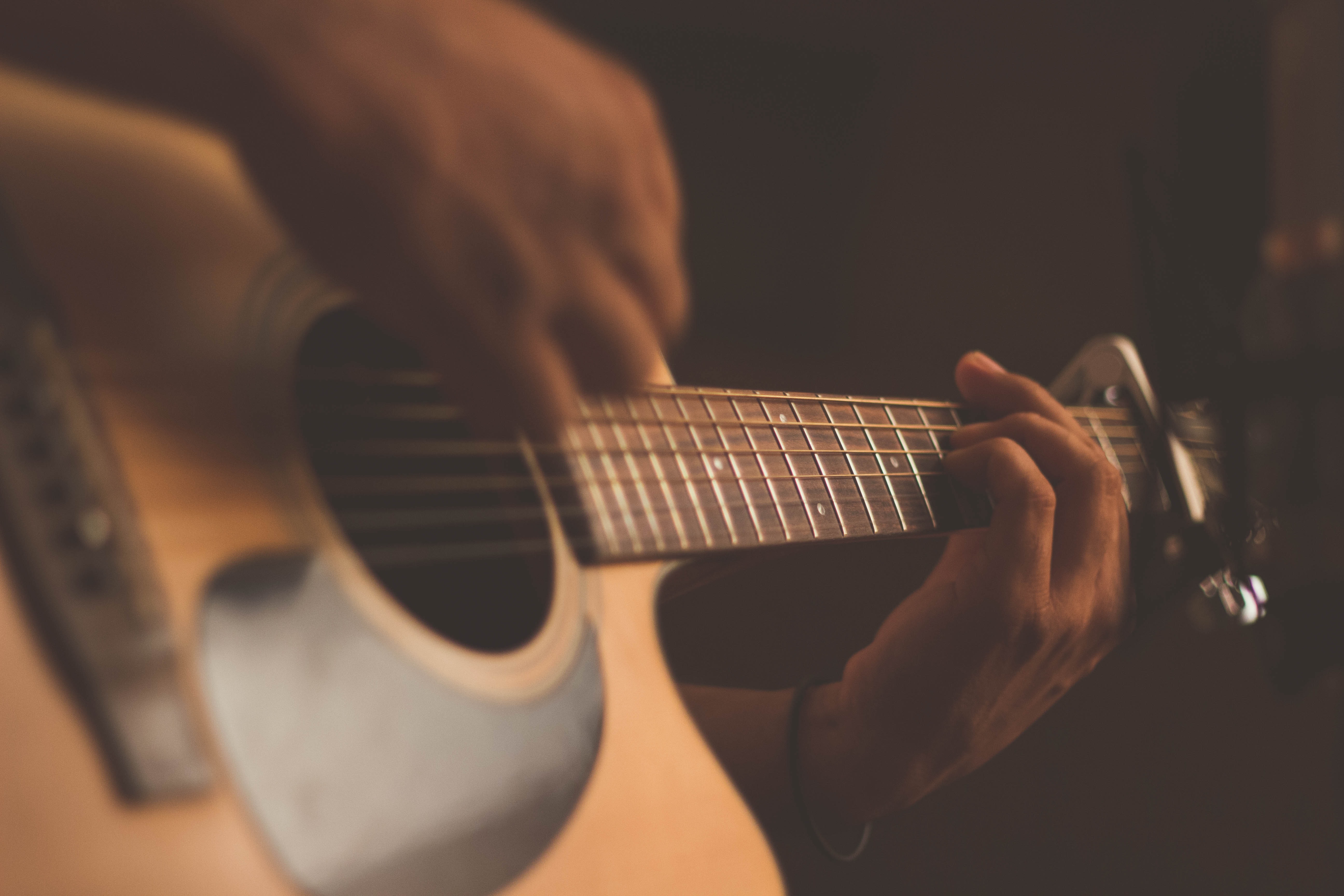 Guitar being strummed