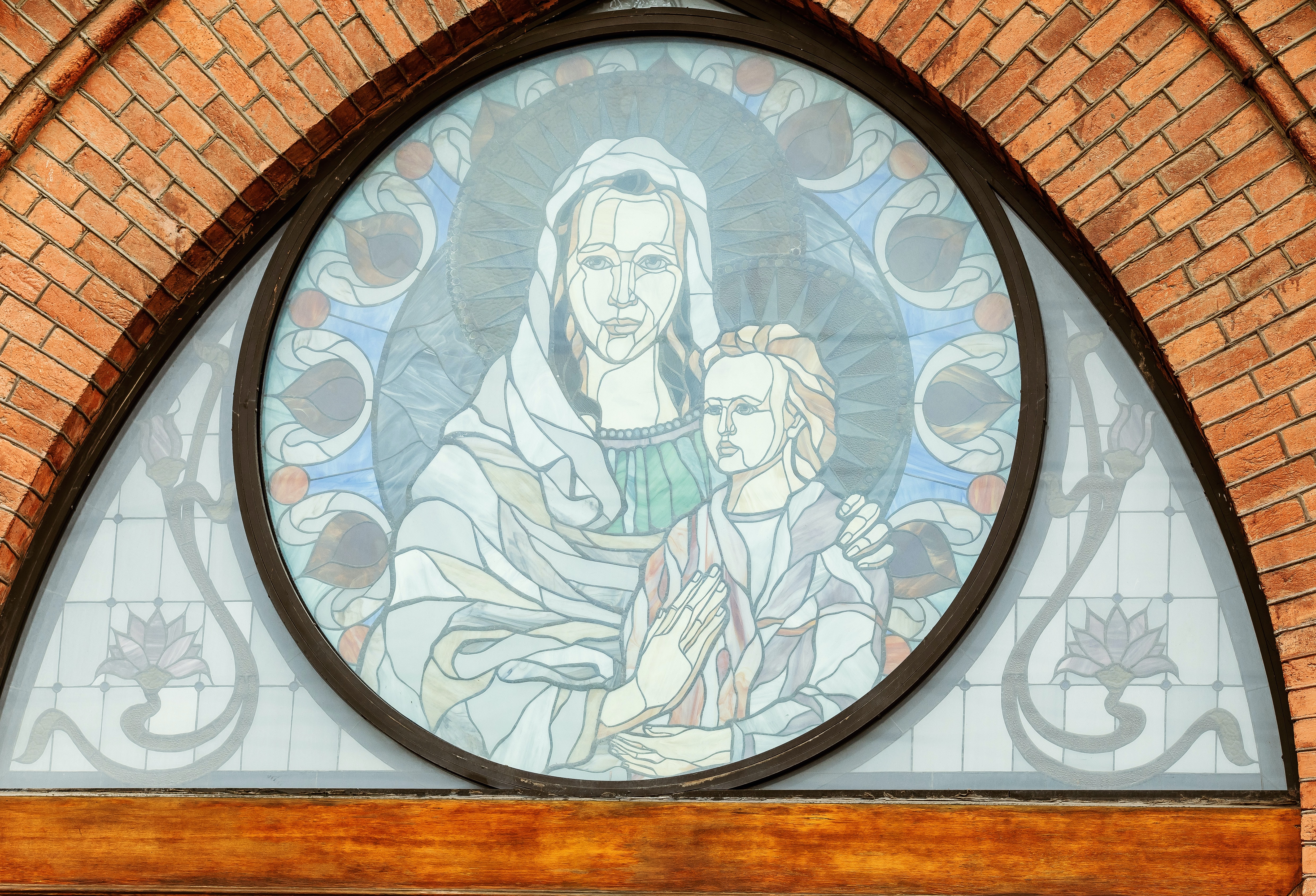 Religious Russian stained glass window