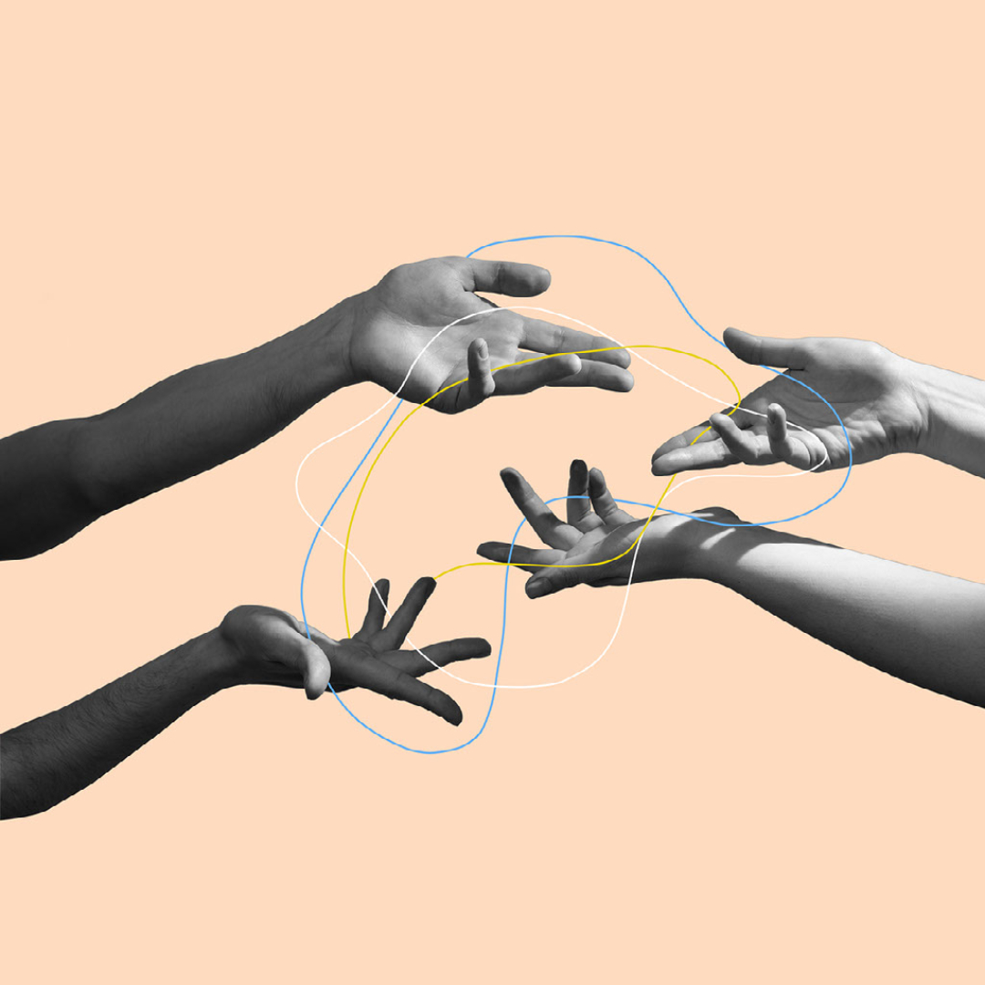 hands reaching out