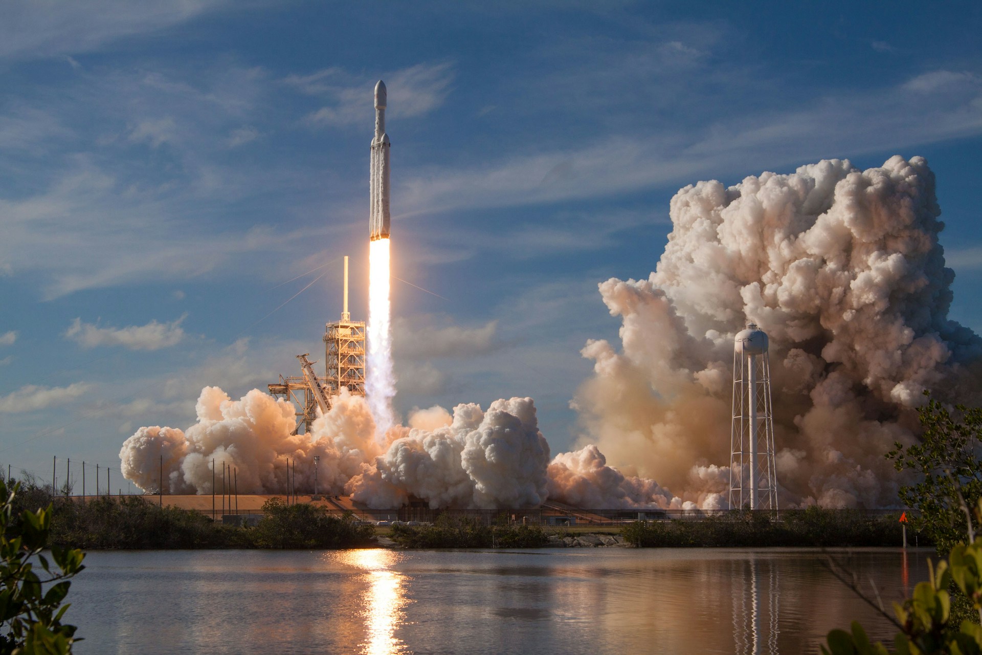 Space X rocket taking off