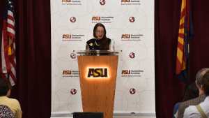 Emily Wilson during the 2025 Distinguished Lecture