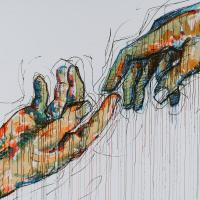 Two hands touching