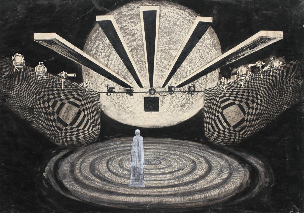 Design sketch from Gheorghe Codrea’s production of Liviu Glodenu’s opera, “Zamolxe” (1973)